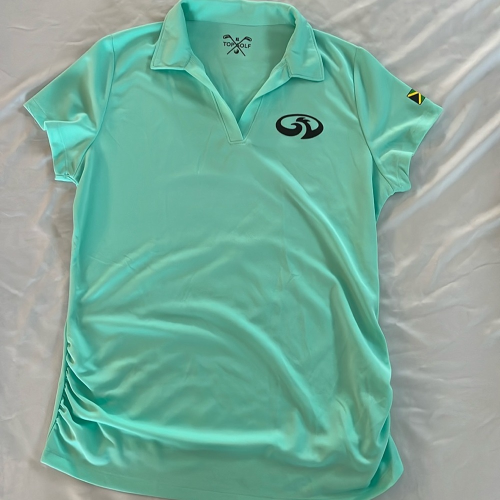 Mint green golf shirt
